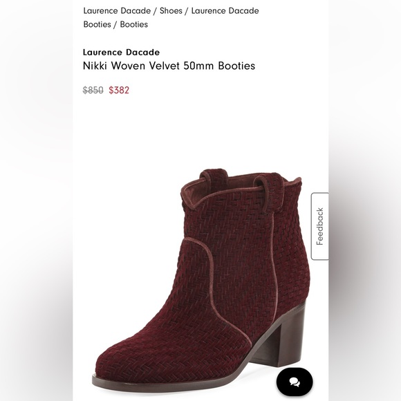 Laurence Dacade
Nikki Woven Velvet 50mm Booties Burgundy Red sz 39 - Picture 12 of 12